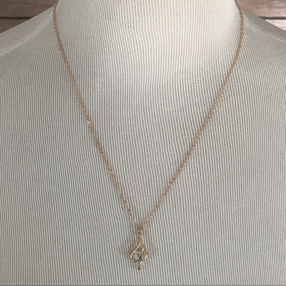 Cubic zirconia and silver necklace and earrings set - Picture 2 of 2